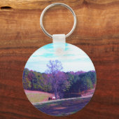 紫遠くにの野の遠馬 キーホルダー (正面)