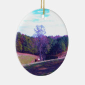 紫遠くにの野の遠馬 セラミックオーナメント (右)