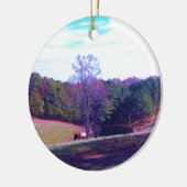 紫遠くにの野の遠馬 セラミックオーナメント (左)