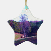 紫遠くにの野の遠馬 セラミックオーナメント (右)