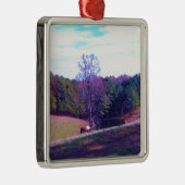 紫遠くにの野の遠馬 メタルオーナメント (右)