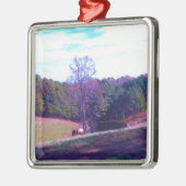 紫遠くにの野の遠馬 メタルオーナメント (左)