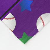 紫野球パーソナライズされたの青緑色の星を呼ぶ フリースブランケット (角)