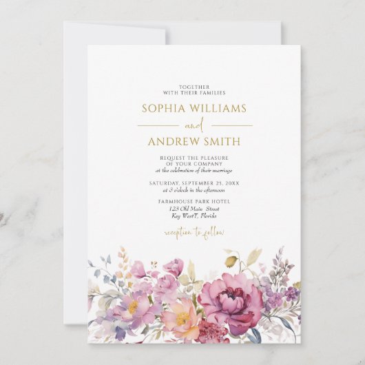 紫野結婚花 招待状 (正面)