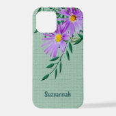 紫野花かわいらし写真コーナーカスタム iPhoneケース (裏面)