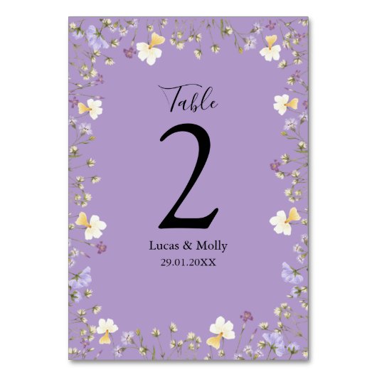 紫野花サマーフローラ結婚ズ テーブルナンバー (正面)