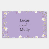 紫野花サマーフローラ結婚ズ 長方形シール (正面)