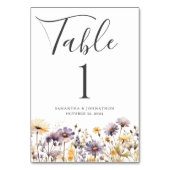紫野花フローラ結婚のテーブルカード テーブルナンバー (裏面)