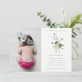 紫野花写真神父母提案招待状 サンキューカード (スタンド正面)