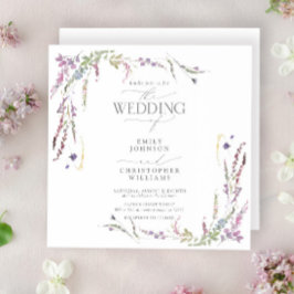 紫野花書結婚の 招待状