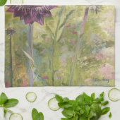 紫野花皿タオル キッチンタオル (折り畳み)