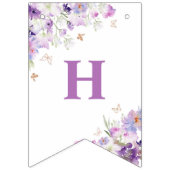 紫野花蝶ハッピーバースデー バンティングフラッグ (第2の旗)