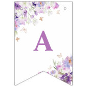 紫野花蝶ハッピーバースデー バンティングフラッグ (第3の旗)