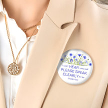 紫野草懸命聴覚ピン・バッジ・ろうあ