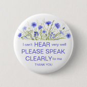 紫野草懸命聴覚ピン・バッジ・ろうあ 缶バッジ (正面)