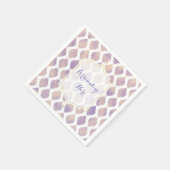 紫金ゴールドと白モロッコモダン結婚ズ スタンダードカクテルナプキン (角)