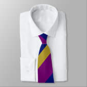 紫金ゴールドと青ストライプのタイ ネクタイ (タイ)