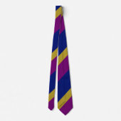 紫金ゴールドと青ストライプのタイ ネクタイ (裏面)