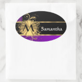 紫金ゴールドと黒モノグラム 楕円形シール (バッグ)