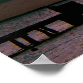 紫金ゴールドオレンジ素晴らしビーチ夕日 ポスター (角)