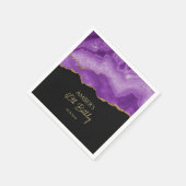 紫金ゴールドグリッター抽象芸術水彩大理石 スタンダードカクテルナプキン (角)