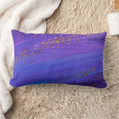 紫金ゴールドグリッター抽象芸術腰枕 ランバークッション (ブランケット)