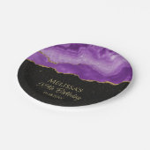 紫金ゴールドグリッター水彩大理石 ペーパープレート (アングル)