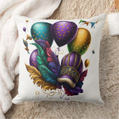 紫金ゴールドグリーンマルディグラスハットバルーン クッション (ブランケット)