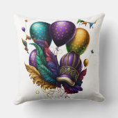 紫金ゴールドグリーンマルディグラスハットバルーン クッション (裏面)