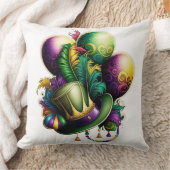 紫金ゴールドグリーンマルディグラスハットバルーン クッション (ブランケット)