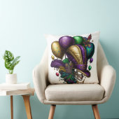 紫金ゴールドグリーンマルディグラスハットマスクバルーン クッション (椅子)