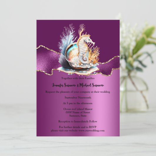 紫金ゴールドシーホースきらめくシーシェルコーラル海 招待状 (スタンド正面)