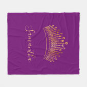 紫金ゴールドティアラ冠エレガント名 フリースブランケット (正面(横))