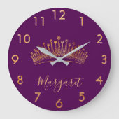 紫金ゴールドティアラ冠エレガント名 ラージ壁時計 (正面)