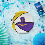 紫金ゴールドバスケットチームカラースポーツパーティー ペーパープレート (パーティー)