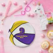 紫金ゴールドバスケットチームカラースポーツパーティー ペーパープレート (パーティー)