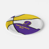 紫金ゴールドバスケットチームカラースポーツパーティー ペーパープレート (アングル)