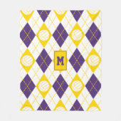 紫金ゴールドバレーチームカラーアーガイル フリースブランケット (正面)