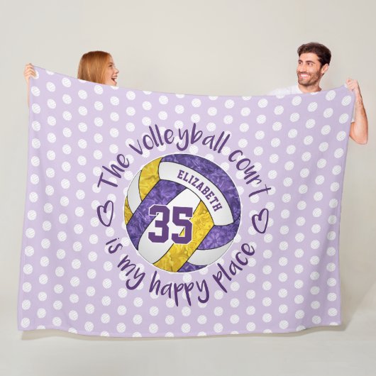 紫金ゴールドバレーボールのコートは私の幸せ フリースブランケット (インサイチュ)