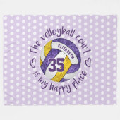 紫金ゴールドバレーボールのコートは私の幸せ フリースブランケット (正面(横))