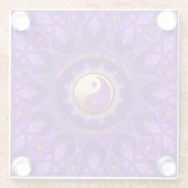 紫金ゴールドピンクエナジーヒーリングマンダラ ガラスコースター (裏面)