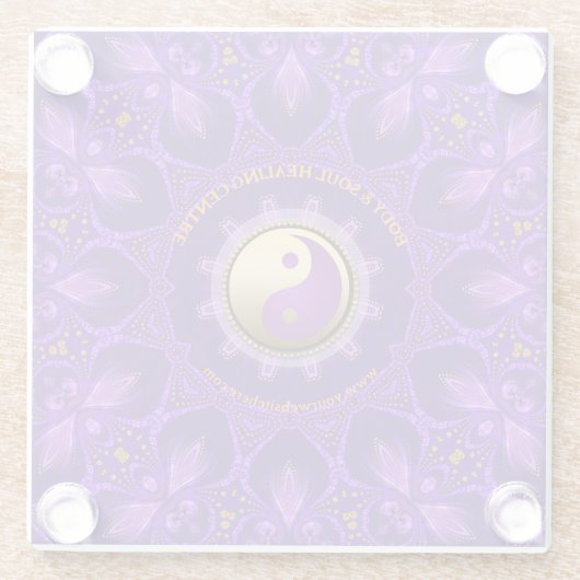 紫金ゴールドピンクエナジーヒーリングマンダラ ガラスコースター (裏面)