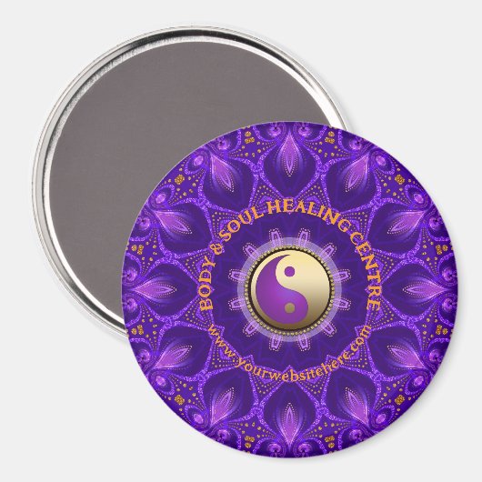 紫金ゴールドピンクエナジーヒーリングマンダラ マグネット (正面/裏面)