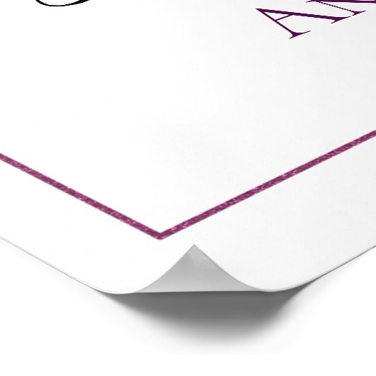 紫金ゴールドフローラシーティングプラン結婚のサインなし ポスター (角)