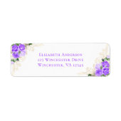 紫金ゴールドフローラ水色結婚のアドレス ラベル (正面)