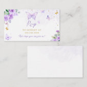 紫金ゴールドフローラ蝶RSVP エンクロージャーカード (正面/裏面)