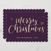 紫金ゴールドメリークリスマス書道 シーズンカード (正面/裏面)