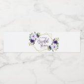 紫金ゴールド水彩フローラブライダル ペットボトルラベル (シングルラベル)