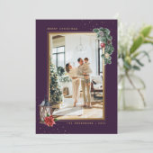 紫金ゴールド水彩写真クリスマス シーズンカード (スタンド正面)