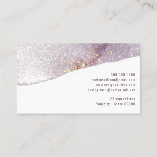 紫金ゴールド水彩画きらめく名刺 名刺 (裏面)